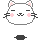 Pixel art cat head with pink cheeks, black whiskers, and closed eyes in four variations showing mouth and ear positions.