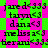 Pixelated text list on alternating pink and green background with visible compression artifacts.