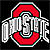 Two static frames of a pixelated Ohio State University logo icon with red and white colors on black background, alongside a separate CoolBuddy.com text banner on blue background.