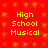 Red background with yellow text reading "High School Musical" in four identical quadrants, each containing the same text arrangement.