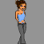 A 4x4 contact sheet of a pixel-art animated icon featuring a woman in various poses and expressions, with text elements including "HOT Chic" and multiple instances of "TOWN".