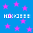 Blue background with pink stars and repeated white text reading "NIKKI!!!!!!!!!" in four locations.