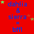 Red background with blue text reading "dahlia & sierra = bffl" repeated four times, each line accompanied by small green and orange stars.
