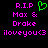 Black background with pink pixelated text and a green heart symbol, showing two identical frames side-by-side.