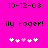 Pixelated text and heart symbols on a bright pink background with two identical static frames.