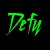 A contact sheet of two animated frames showing green neon text on black backgrounds with a partial character image in the top-right corner.