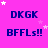 A static image with a bright pink background featuring repeated text and star symbols in blue and white.