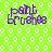 Green background with white circular patterns and purple text reading 'paint brushes' in four identical quadrants.