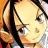 Anime-style character with light brown hair and a headband, shown in close-up with a black background featuring text.
