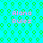 Pixelated cyan background with green hexagonal patterns and pink text reading 'Alana Rulez' in four identical quadrants.