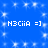 Blue background with white pixelated text and sparkles, displaying repeated 'H3CiIA =]' sequences.
