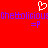 Red background with white pixelated heart, purple text 'GhettoDeliciousGhettoDelicious', and purple '=p' symbols.