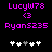 Pixelated text and symbols on black background with two identical side-by-side layouts showing user names, numbers, and star icons.