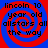 Four identical display red and blue spiral backgrounds with black text reading "lincoln 10 year old allstars all the way" in a pixelated font
