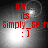 Red text on a grayscale background with four showing animated light effects and the phrase 'OMG!! its Simply_Seth :]' in pixelated font