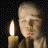 Animated contact sheet showing a character with bandaged head holding candle across six frames, plus text "GANGS OF NEW YORK" in gold lettering on black background.