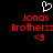 Pixelated red text 'Jons Brotheriz' with '<3' below, white heart outline above, on black background.