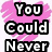 Pixelated text on pink heart-shaped backgrounds arranged in a , with black-outlined white lettering