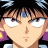 Pixelated anime-style character with brown hair and purple earrings, next to black background with white text reading "Anime IM" and "c0m".