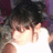 A young girl with dark hair in a white sleeveless top appears in four showing slight head movement against a purple background