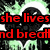 A static image with red text over a black-and-green background featuring heart shapes and dripping effects.