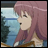 A 48x48 pixel animated contact sheet showing two frames of an anime-style character with pink hair and a black background featuring "Anime IM" text.