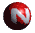 Red and white spherical icon with a stylized 'N' or 'W' shape rotating through multiple angles against a gray background.