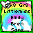 Pixelated icon with rainbow gradient background, white cloud shapes, and black text listing names over a green border.