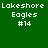 Green background displays four variations of 'Lakeshore Eagles #14' text with black bars in different positions across the image.