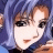 Pixelated 48x48 static buddy icon featuring a stylized anime character with short brown hair and blue background, rendered in low-resolution pixel art style.