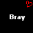 Red pixelated heart symbol above two white 'Bray' text blocks on black background.