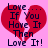 A pixelated red heart split into two halves on a pink background, with dark blue text reading "Love... If You Have It Then Love It!" arranged around it.