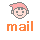 Pixelated character with pink hair and smiling expression appears above orange text fragments on gray background.