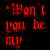 A 5x4 contact sheet of animated frames showing red and white text on a black background with visible pixelation and transparency effects.