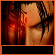 nine identical character portraits with red glowing eyes and black hair, each paired with a text box showing incremental text from 'h' to 'need the call'