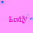 Pink background with repeated 'Emily' text and star clusters in blue and purple, stars shift positions across frames.