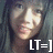 A person with long dark hair appears in four , each showing a different text overlay: white "LT=]" on top-left, blue "]=" on top-right, black "]=" on bottom-left, and empty space on bottom-right