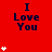Red background with repeated 'I Love You' text and white heart symbols in a pattern, some hearts animate to increase in number