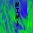 Green and blue abstract background with vertical black text 'MII' repeated in three , one partially obscured by a gray rectangle