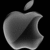 Three grayscale Apple logos arranged in a with one partially obscured by a light gray rectangle on the right side