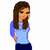 Pixelated character with long brown hair in blue top and dark pants, shown from multiple angles with pink text overlays reading 'I only look sweet' and 'really i am plotting'.