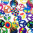 A static image with a blue background displaying purple pixelated text reading 'word peace will happe' alongside a of colorful pixelated circular icons