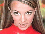 Three distinct cropped views of a person with long light brown hair in different poses and clothing, each showing varied facial expressions against separate backgrounds.