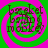 A static image of a green and pink spiral background with brown text reading 'Loseket Laying in bed' repeated four times.