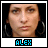 Pixelated portrait of a person with large hoop earrings and dark hair, labeled 'ALEX' in blue text with animated blue dots and plus signs.