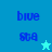 Blue pixelated text 'blue sta' on cyan background with two star icons, one light blue and one dark blue.