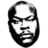 Black-and-white pixelated portrait of a man with short hair and beard on left, red background with "BIG BLACK IS COOL" text on right.