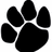 Black paw print on white background with orange text 'cms rocks!!!!' on black background.