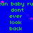 Blue background with green text repeating 'run baby run don't ever look back' and scattered pink stars.