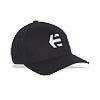 Black baseball cap with white stylized logo on front, displayed against plain white background.